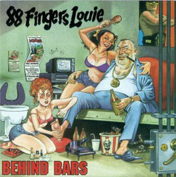 the album cover for 88 Fingers Louie - Behind Bars