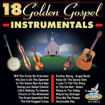 the album cover for 18 Gold Gospel Instrumentals - 18 Golden Gospel Instrumentals