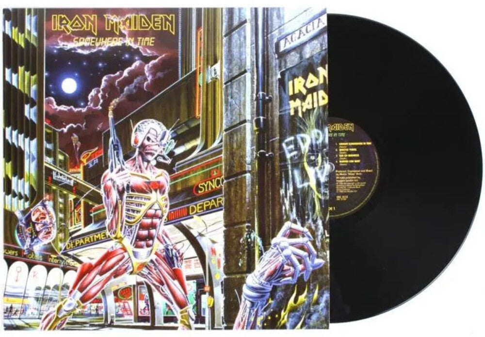 the album cover for Iron Maiden - Somewhere In Time [Import Vinyl]