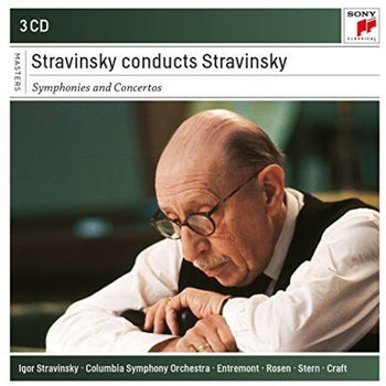 the album cover for Stravinsky - Igor Stravinsky conducts Stravinsky - Symphonies & Concertos