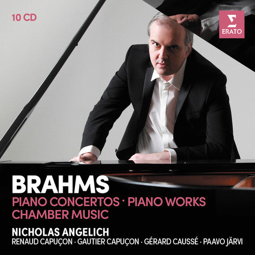 the album cover for Nicholas Angelich - Brahms Piano Concertos Piano Works - Violin