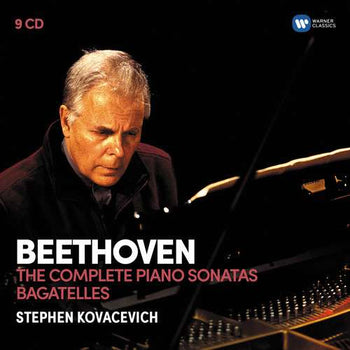the album cover for STEPHEN KOVACEVICH - Beethoven: The 32 Piano Sonatas Bagatelles