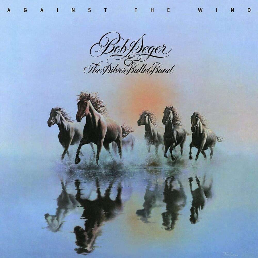 the album cover for Bob Seger & The Silver Bullet Band - Against The Wind [LP]