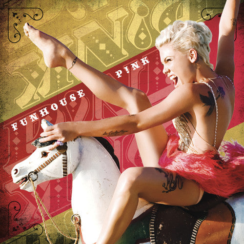 the album cover for P!NK - Funhouse [Limited Edition Yellow 2LP]