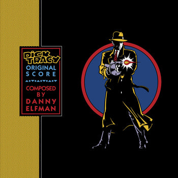 the album cover for Danny Elfman - Dick Tracy (Original Score) [SYEOR 2021 Transparent Blue LP]