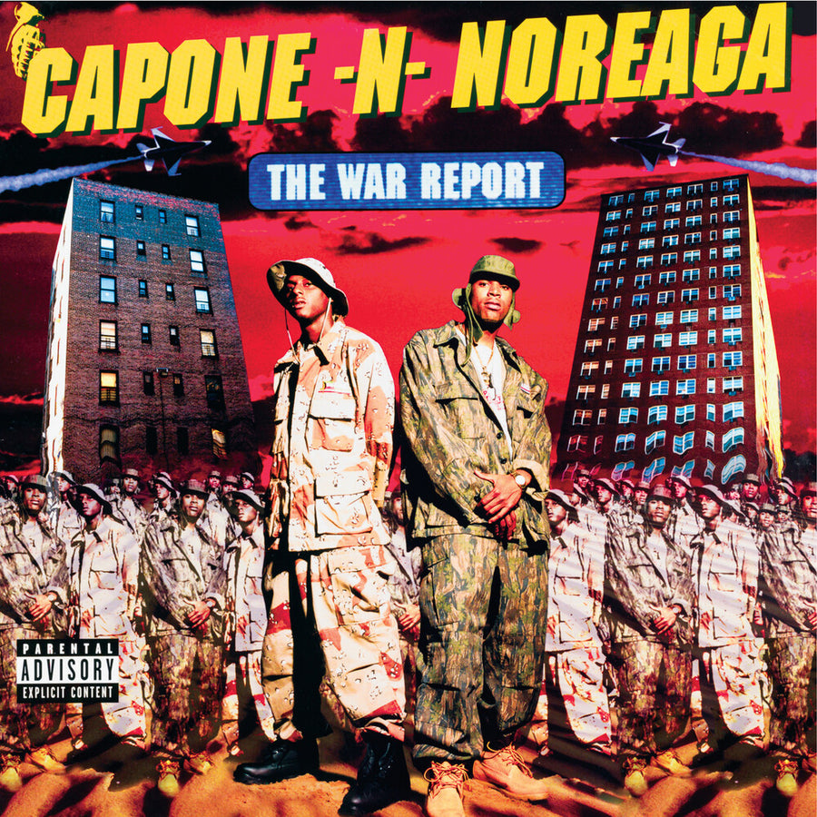 the album cover for Capone-N-Noreaga - The War Report (Clear Vinyl with Red & Blue Splatter Vinyl)