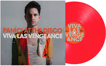 the album cover for Panic! At The Disco - Viva Las Vengeance [Indie Exclusive limited Edition Neon Coral LP]