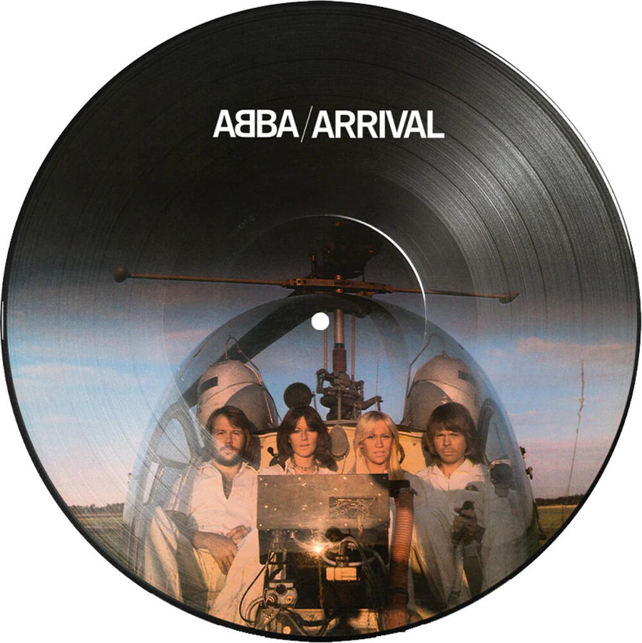 the album cover for ABBA - Arrival - Limited Picture Disc Pressing