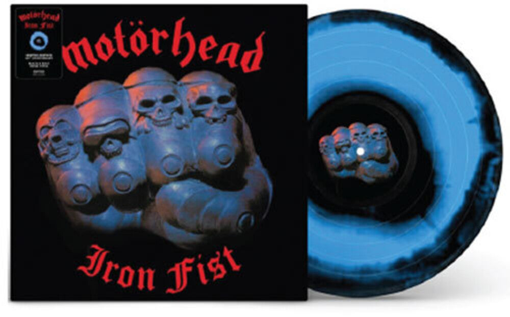 the album cover for Motörhead - Iron Fist: 40th Anniversary Edition [Limited Edition Black & Blue Swirl LP]