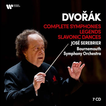 the album cover for José Serebrier - Dvorak: Complete Symphonies, Legends, Slavonic Dances