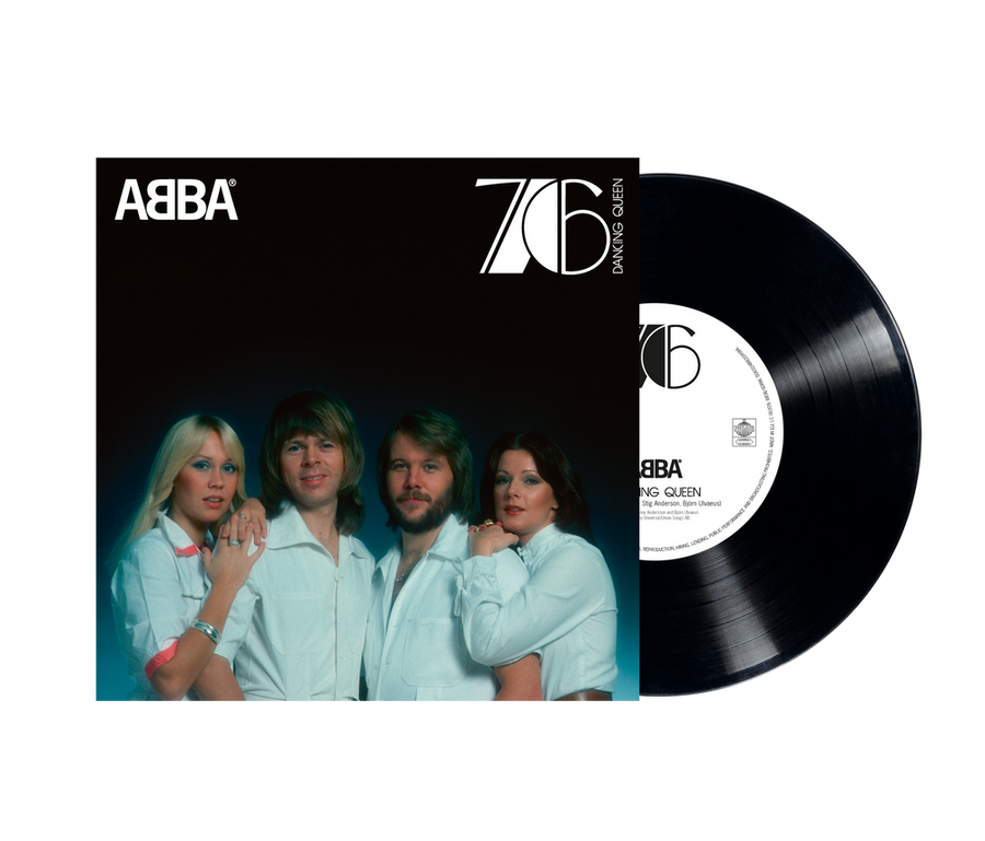 the album cover for ABBA - Dancing Queen (50th Anniversary) [Black]