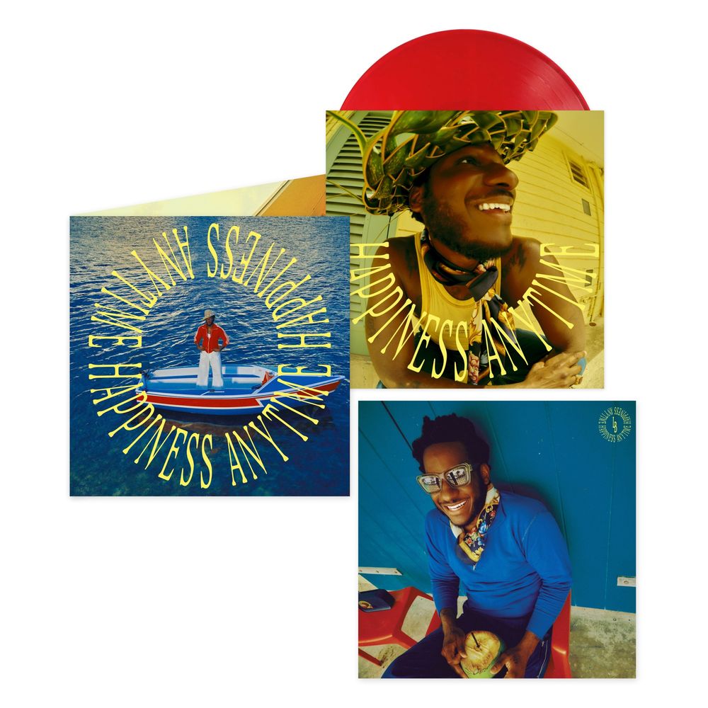 the album cover for Leon Bridges - Happiness Anytime [Indie Exclusive Campari Red]