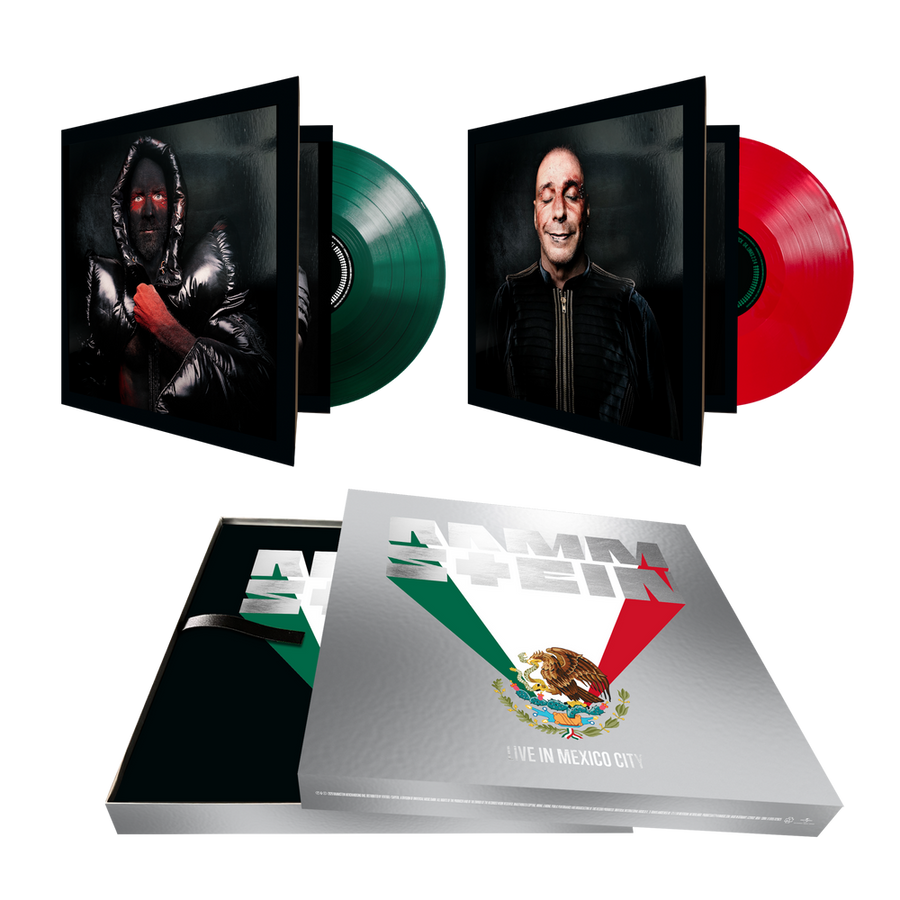 the album cover for Rammstein - LIVE IN MEXICO CITY [Color 180g 4 LP 45RPM]