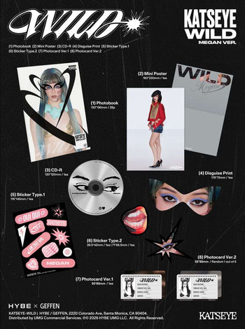 the album cover for KATSEYE - Wild - Member Versions [Megan Ver.]