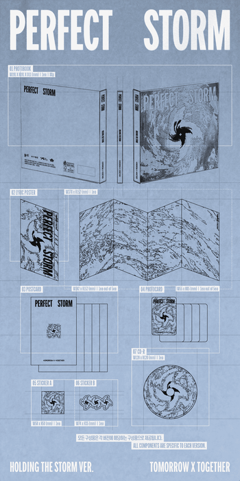 the album cover for TOMORROW X TOGETHER - Perfect Storm [Holding The Storm Ver.]