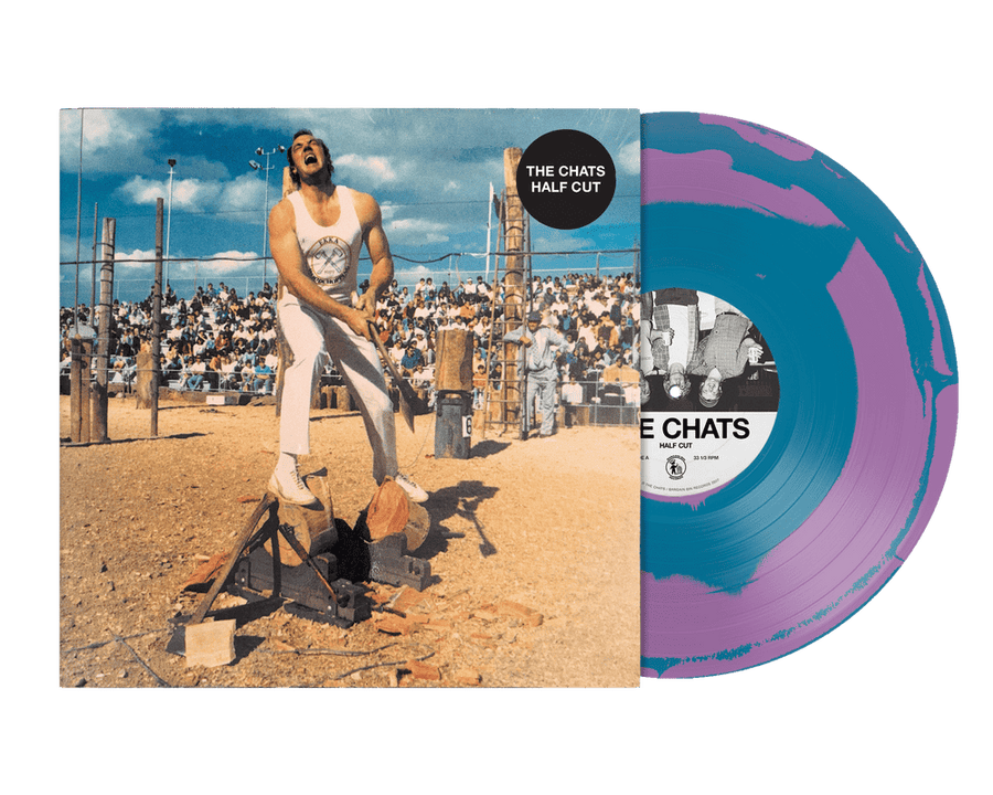 the album cover for Chats - Half Cut [Indie Exclusive Hand Pour Blue/Clear Teal/Pink]