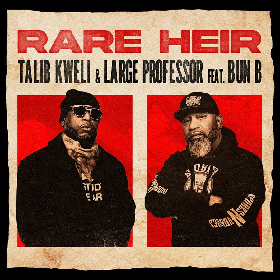 the album cover for Talib Kweli & Large Professor Feat. Bun B - Rare Heir