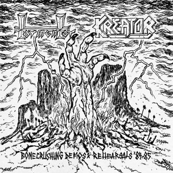 the album cover for Kreator/Tormentor - Bonecrushing Demos & Rehearsals '84-'85