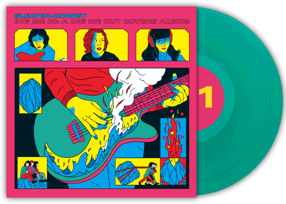 the album cover for Sleater-Kinney - Dig Me In: a Dig Me Out Covers Album (green/blue Vinyl)