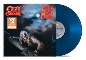 the album cover for Ozzy Osbourne - Bark at the Moon [RSD Essential Translucent Cobalt Blue LP]