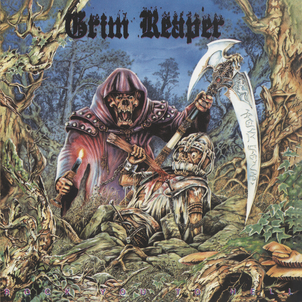 the album cover for Grim Reaper - Rock You To Hell