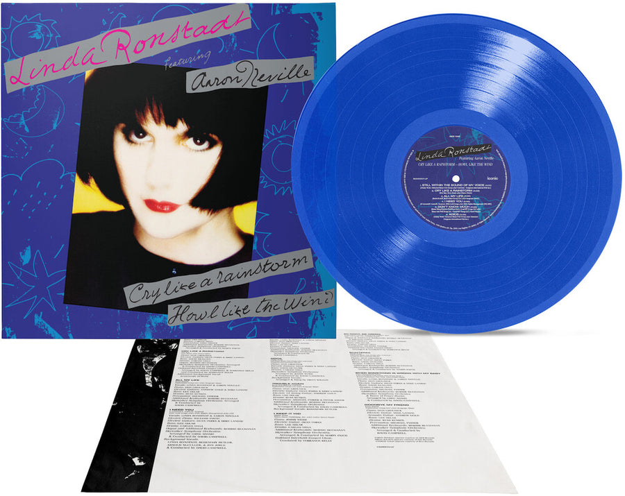 the album cover for Linda Ronstadt - Cry Like A Rainstorm - Howl Like The Wind (Blue)