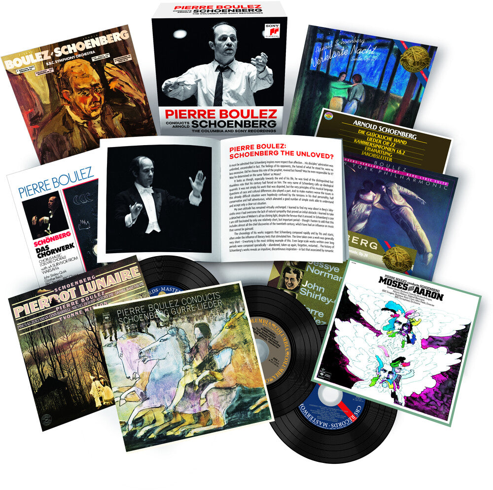 the album cover for Shoenberg / Boulez - Pierre Boulez Conducts Arnold Schoenberg