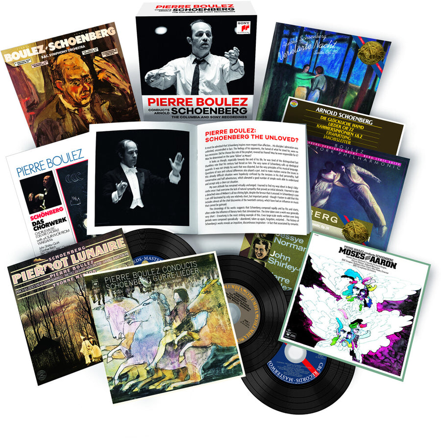 the album cover for Shoenberg / Boulez - Pierre Boulez Conducts Arnold Schoenberg