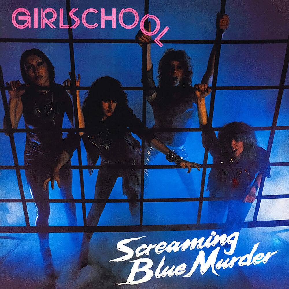 the album cover for Girlschool - Screaming Blue Murder - Hot Pink [Colored Vinyl] (Gate)