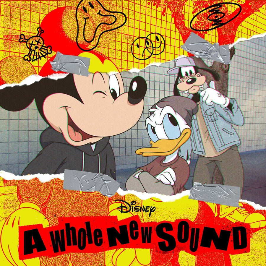 the album cover for Whole New Sound / Various (Blk) (Cvnl) (Spla) - Whole New Sound / Various [clear and black splatter colored vinyl LP]