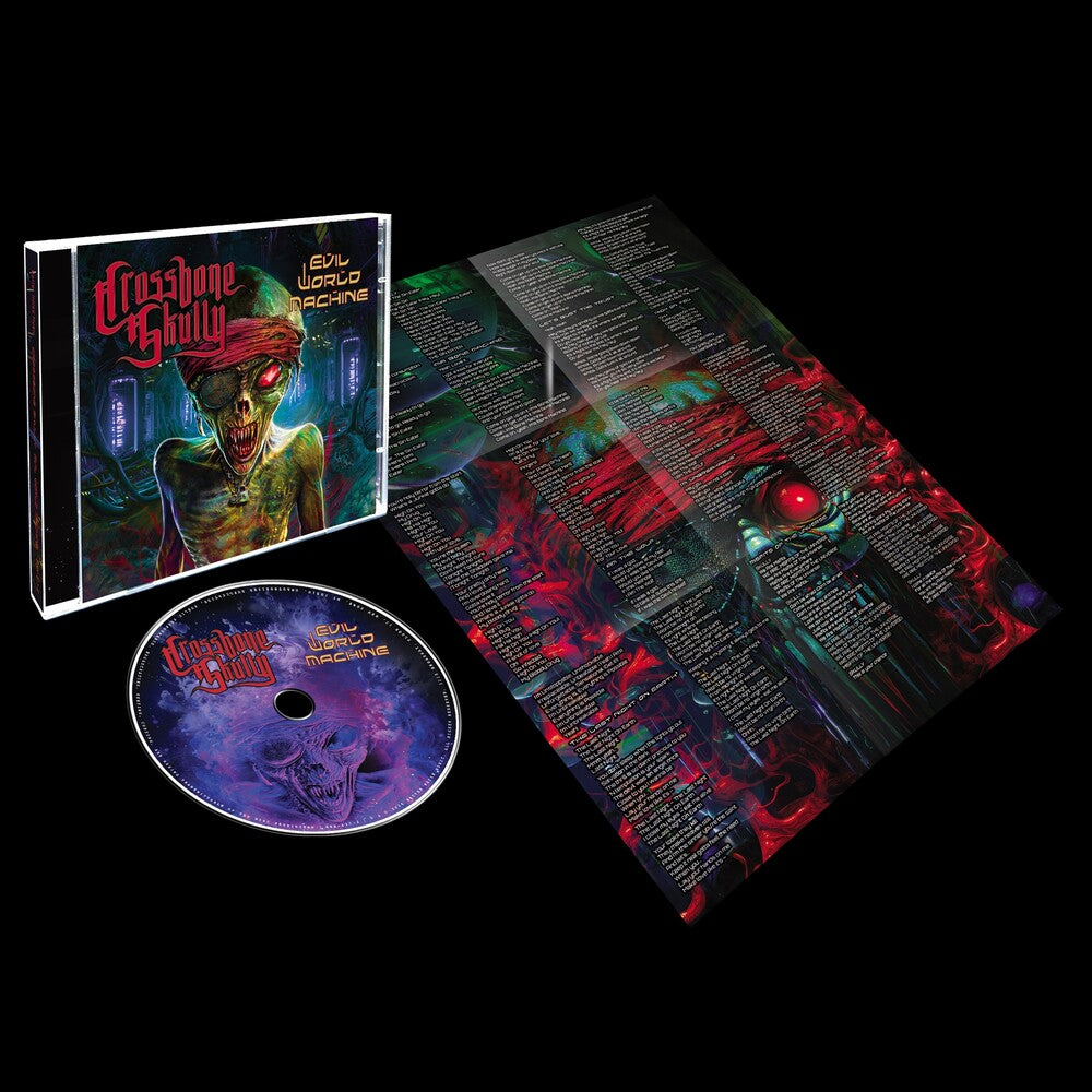the album cover for Crossbone Skully - Evil World Machine (Post)