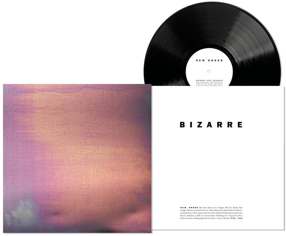 the album cover for New Order - Bizarre Love Triangle
