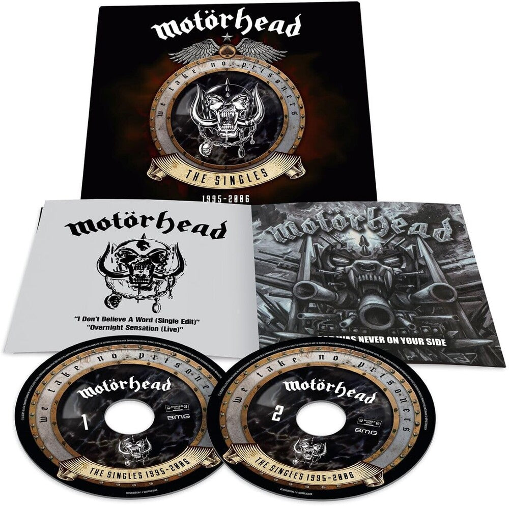 the album cover for Motörhead - We Take No Prisoners (Singles 1995-2006)