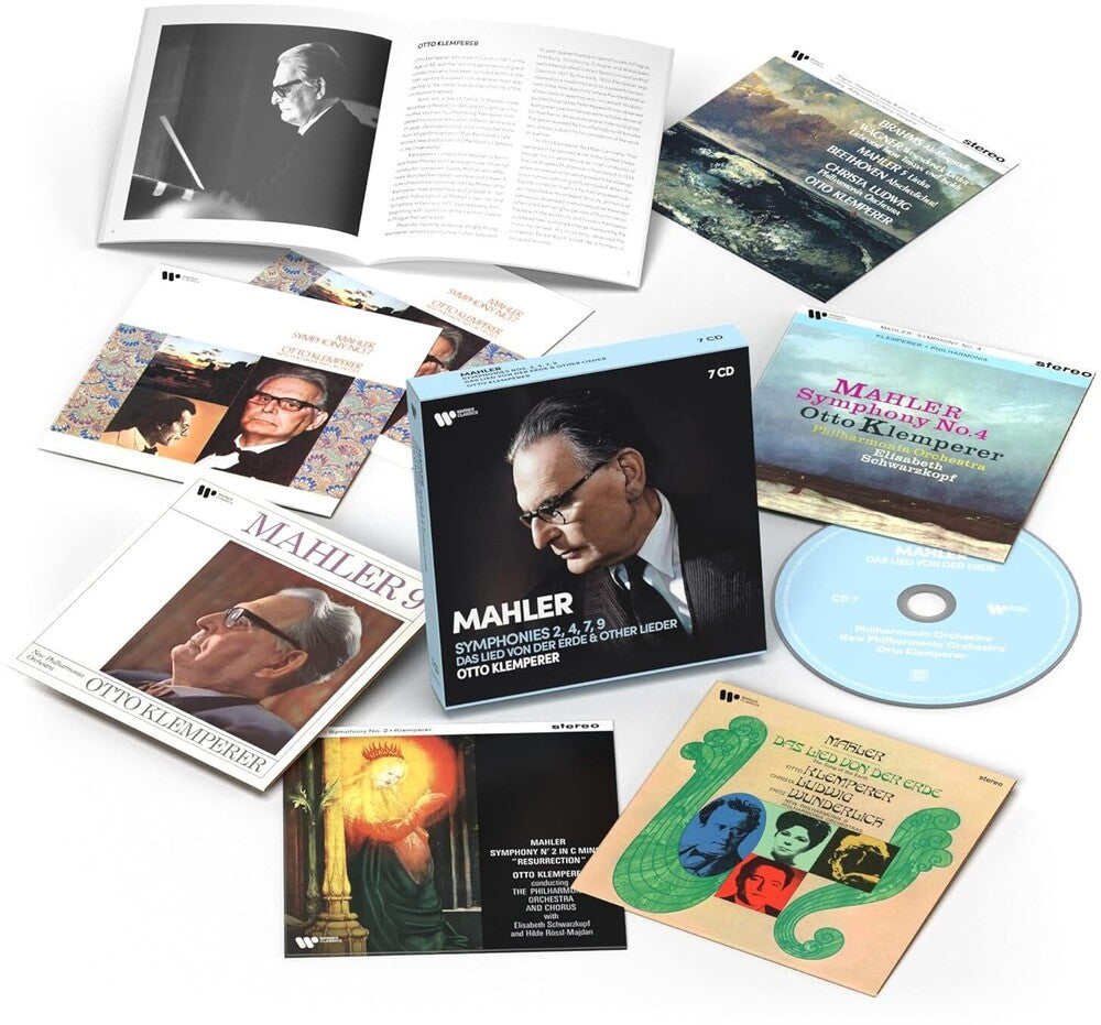 the album cover for Mahler / Klemperer, Otto - Mahler: Symphonies Nos. 2, 4, 7, 9, Das Lied Von Der Erde & Other Lieder - Remastered