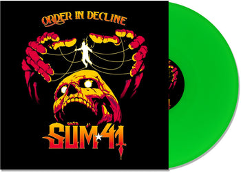 the album cover for Sum 41 - Order In Decline [Indie Exclusive] Neon Green [Colored Vinyl] (Grn)