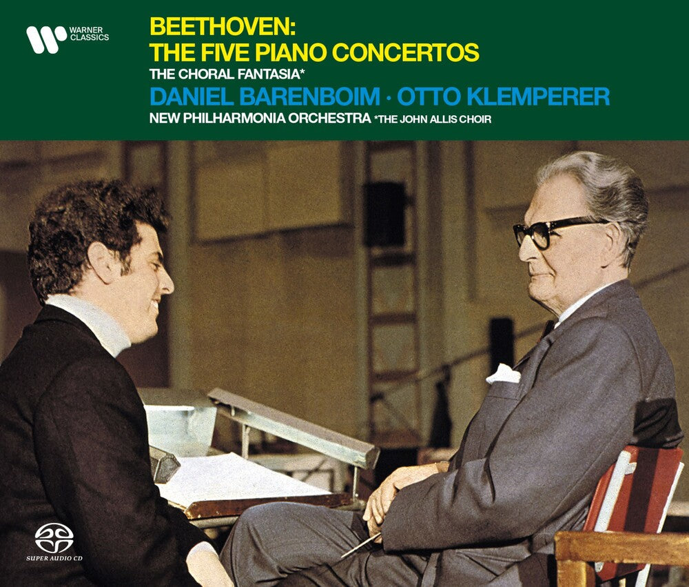 the album cover for Daniel Barenboim  / Klemperer,Otto - Beethoven: 5 Piano Concertos, Choral