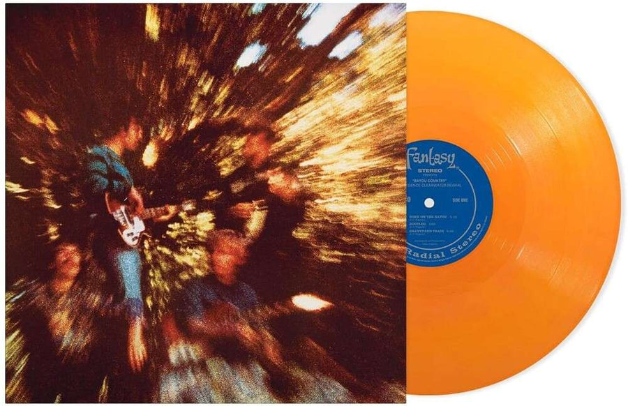 the album cover for Creedence Clearwater Revival - Bayou Country (Remastered 2025) -  [opaque tangerine vinyl]