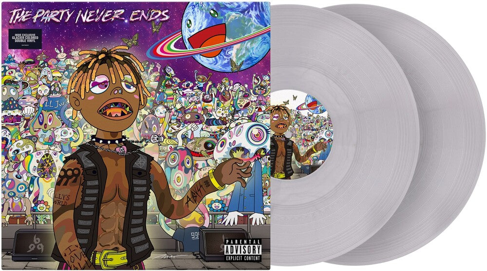 the album cover for Juice WRLD - The Party Never Ends [Indie Exclusive 2 Metallic Glacier LP]