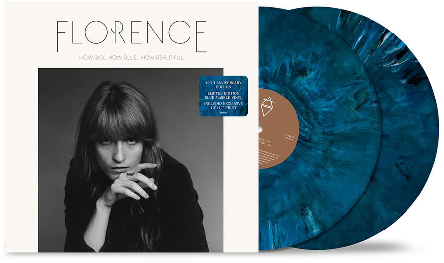 the album cover for Florence + The Machine  - How Big, How Blue, How Beautiful (10th Anniversary Edition) -  [Blue Marble 2 LP]