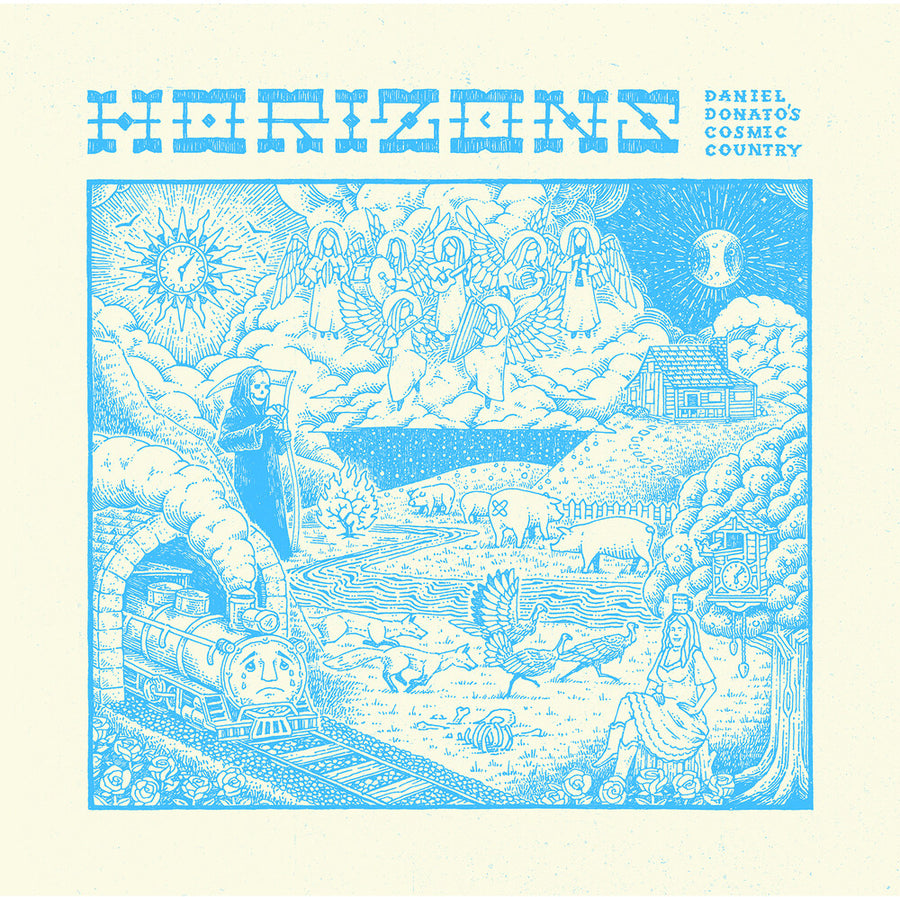 the album cover for Daniel Donato - Horizons - Clear Blue (Blue) [Clear Vinyl]