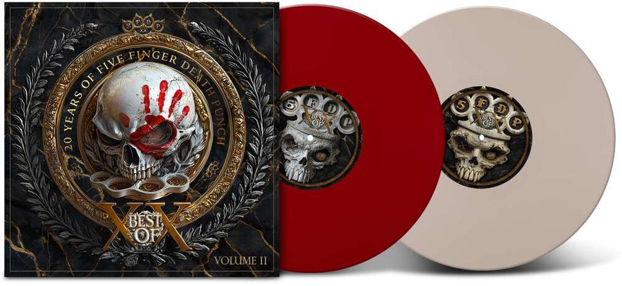 the album cover for Five Finger Death Punch - Best Of - Volume 2 [Indie Exclusive Blood & Bone LP]