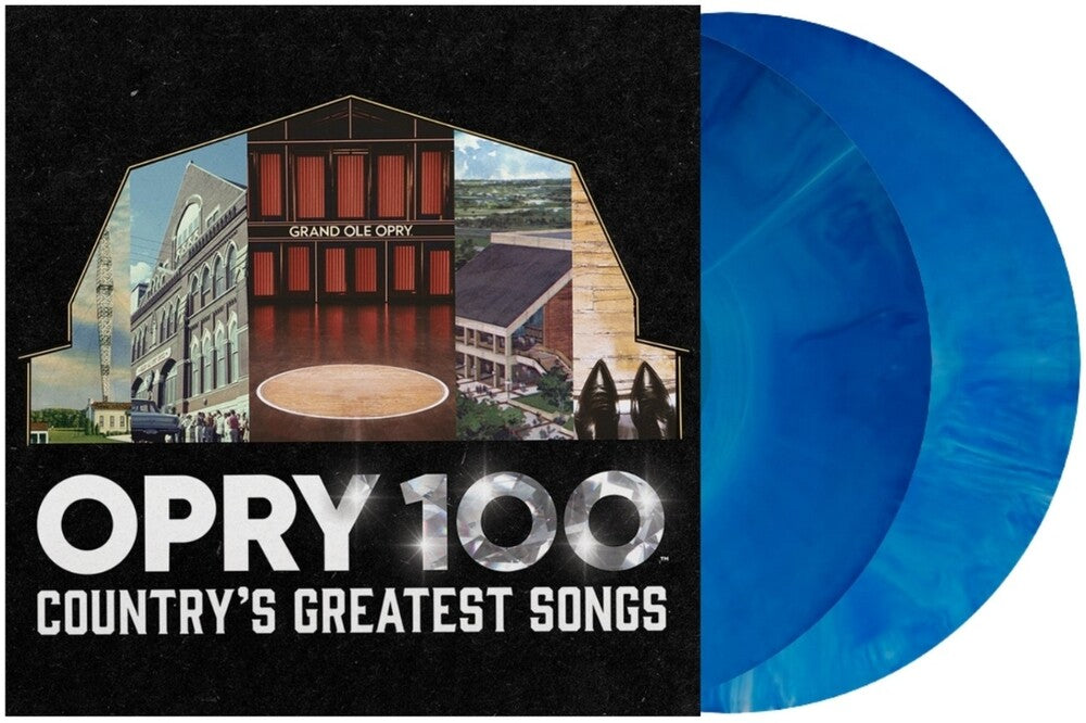 the album cover for Various Artists - Opry 100: Country's Greatest Songs [Indie Exclusive Blue 2LP]