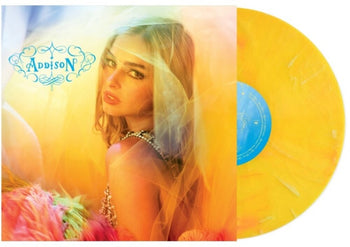 the album cover for Addison Rae - Addison [Yellow Marble Vinyl]