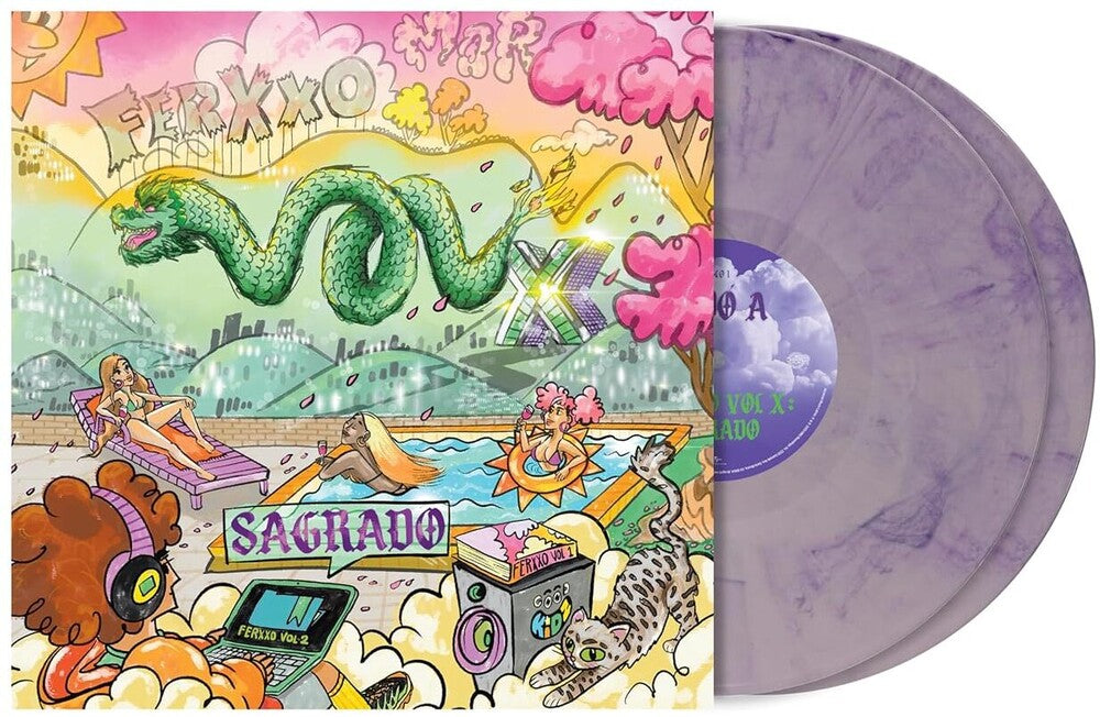 the album cover for Feid - Ferxxo Vol X: Sagrado [Purple Marble]