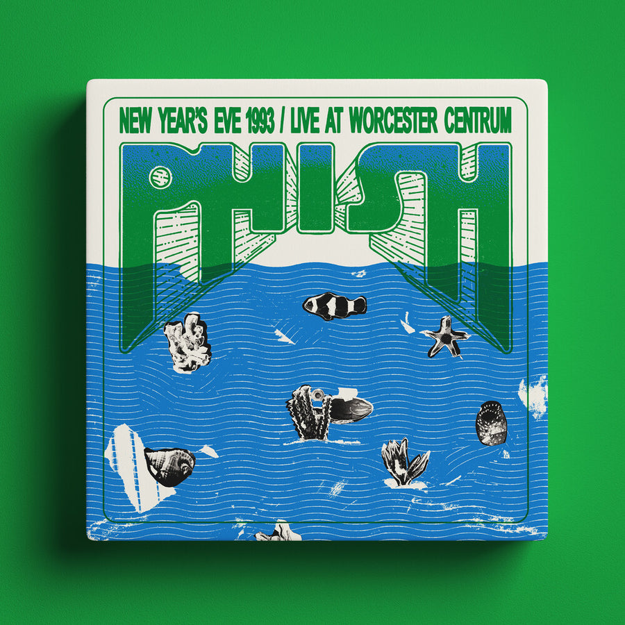 the album cover for Phish - New Year's Eve 1993, Live At Worcester Centrum [Seaweed + Water 180g Vinyl Deluxe Box Set]