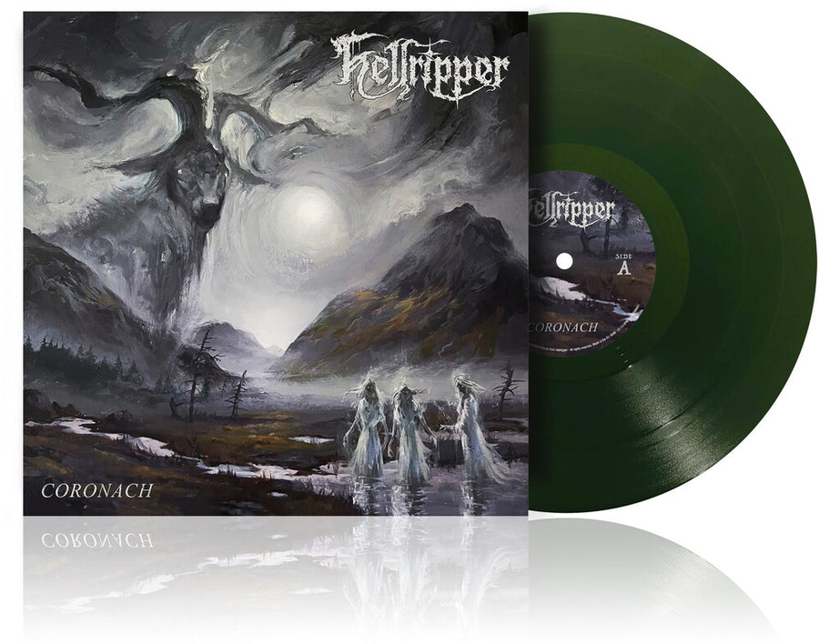 the album cover for Hellripper - Coronach [Baobhan Sith Trans. Forest Green 	]