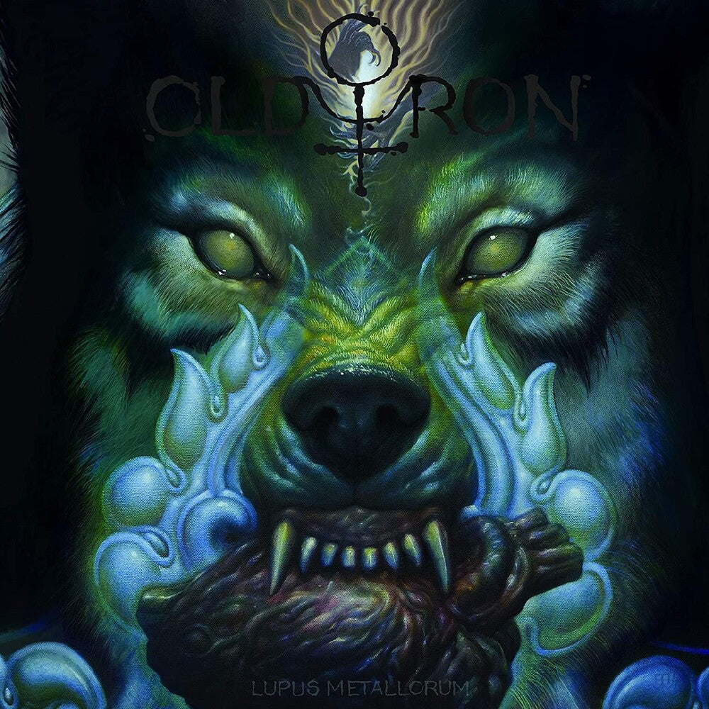 the album cover for Old Iron - Lupus Metallorum (clear W/ Yellow Blue & Green Splatter Vinyl)