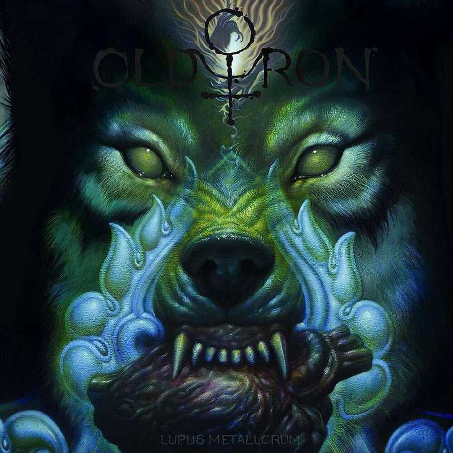 the album cover for Old Iron - Lupus Metallorum (clear W/ Yellow Blue & Green Splatter Vinyl)