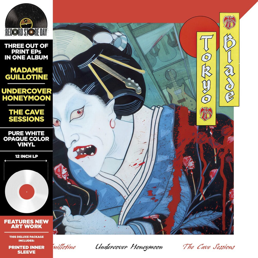 the album cover for Tokyo Blade - Madame Guillotine/Undercover Of The Honeymoon