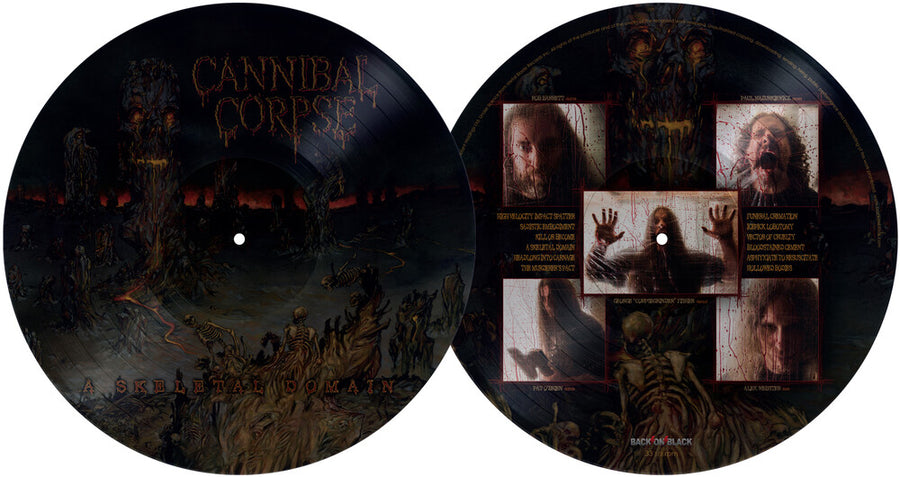 the album cover for Cannibal Corpse - Skeletal Domain (Uk)
